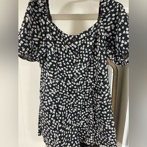 H&M Black & white flowery Romper
